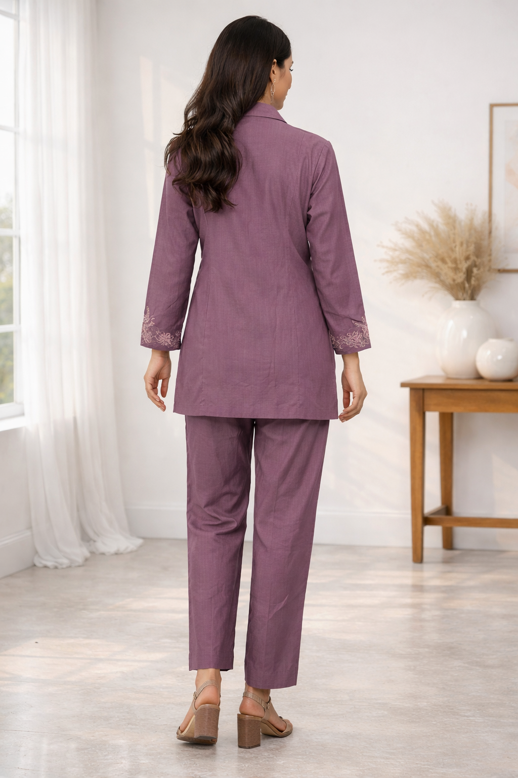 Oorvi Mauve Embroidered Co-ord Set