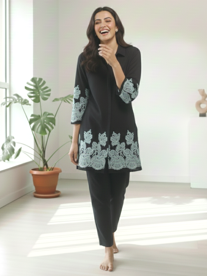 Reet Onyx Embroidered Co-ord Set