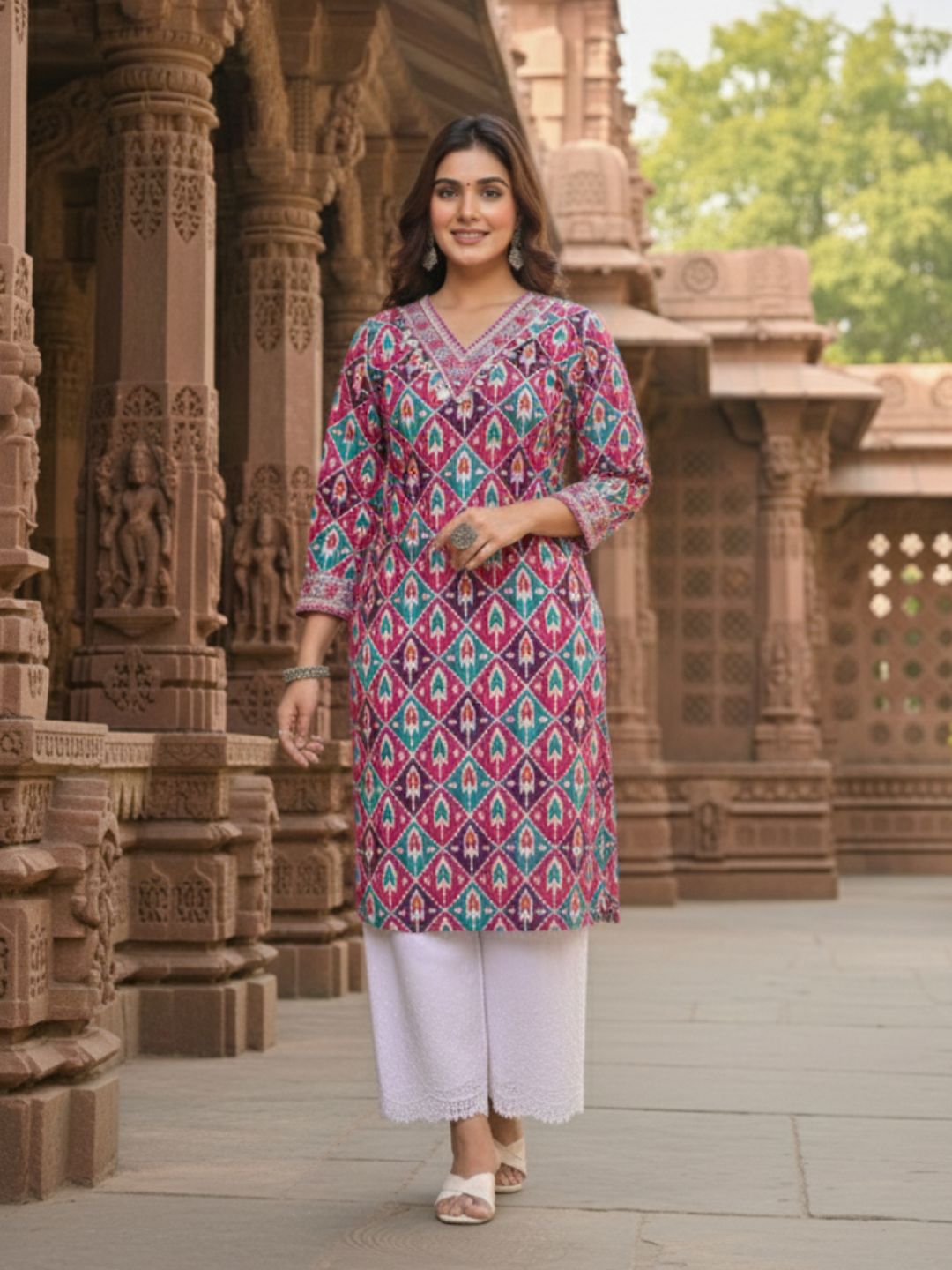 Aranya Ikat Print Premium Pure Cotton Suit Set