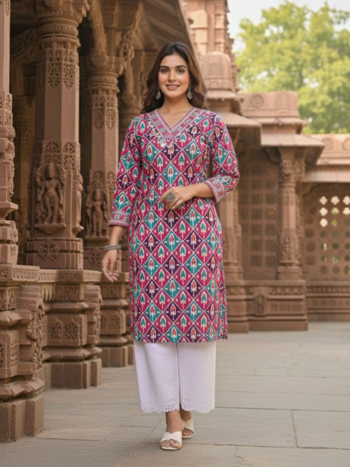 Aranya Ikat Print Premium Pure Cotton Suit Set