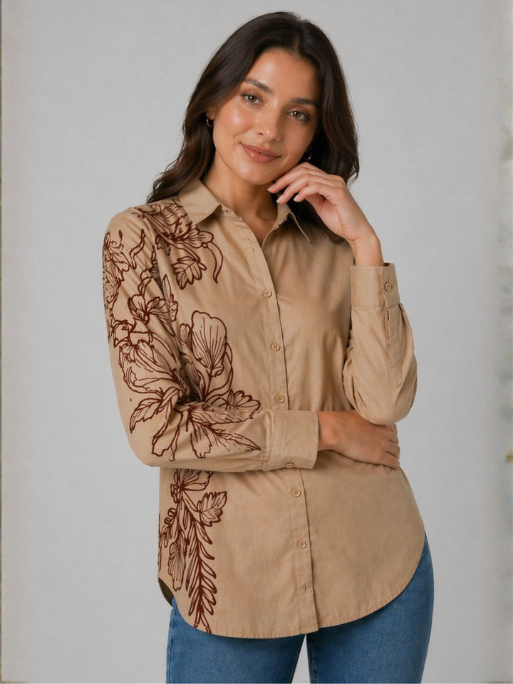 Drona Tuscan embroidery cotton shirt