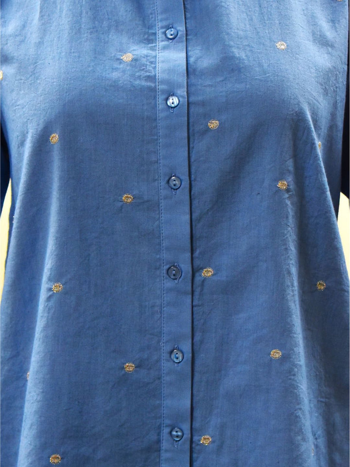 Ivanka Hibis Embroidery Cotton Shirt