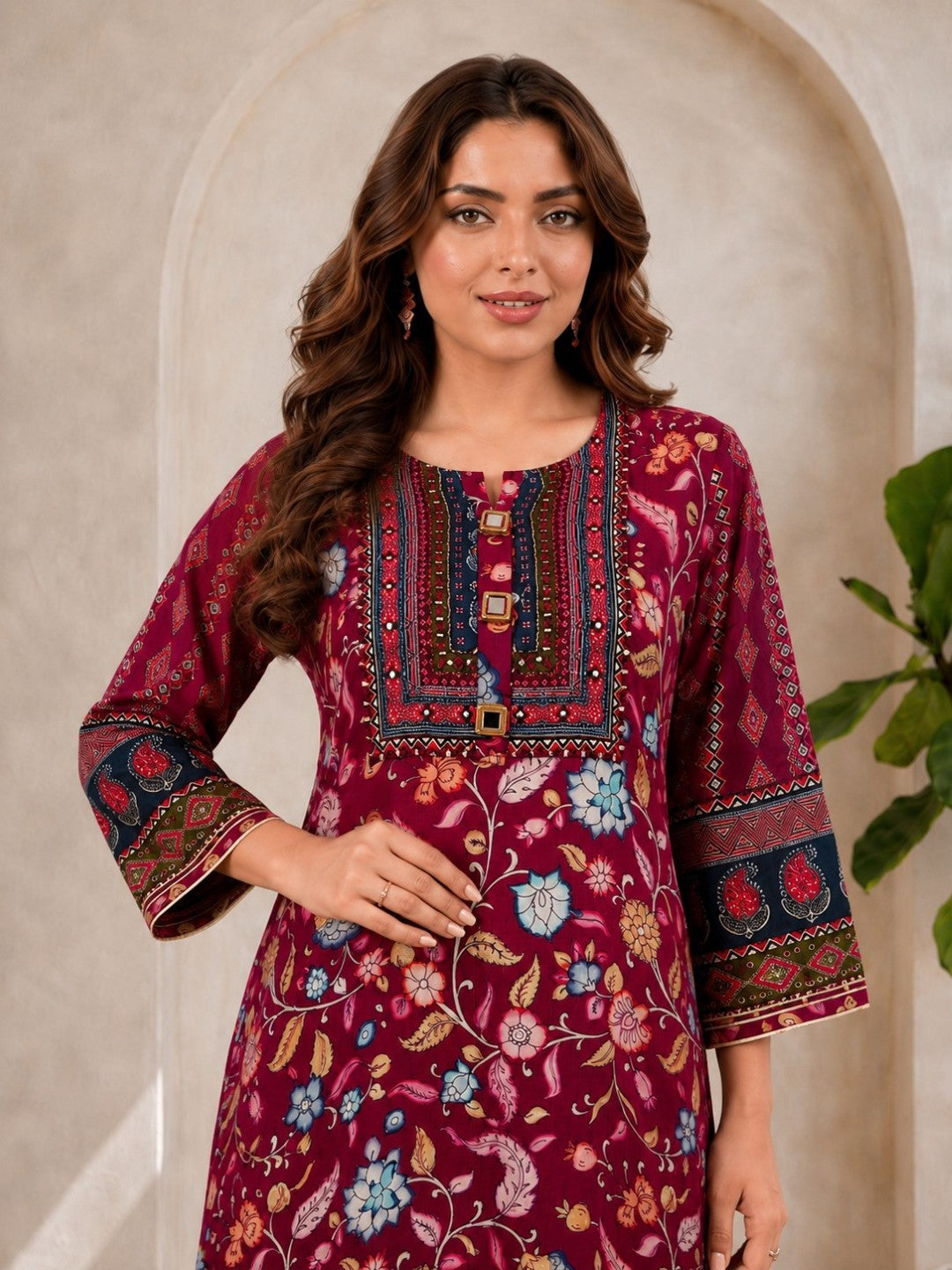 Maurya Rose Premium Muslin Kurta Set