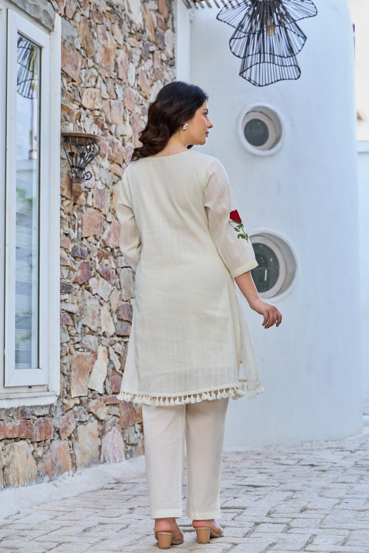 Tiara platinum embroidery co-ord set