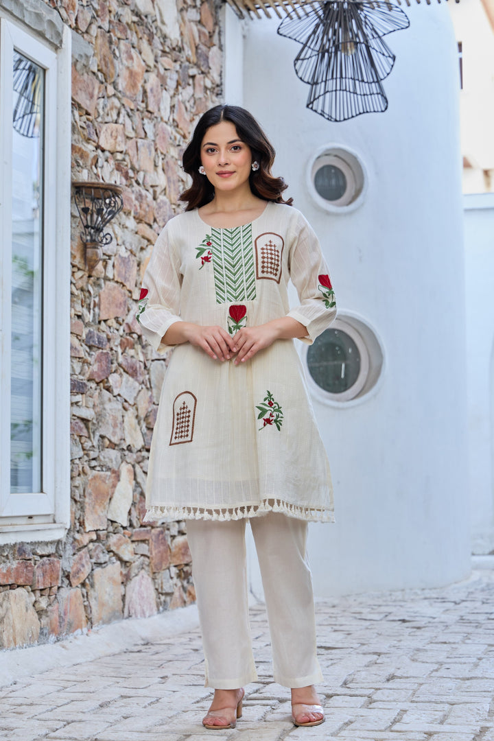 Tiara platinum embroidery co-ord set