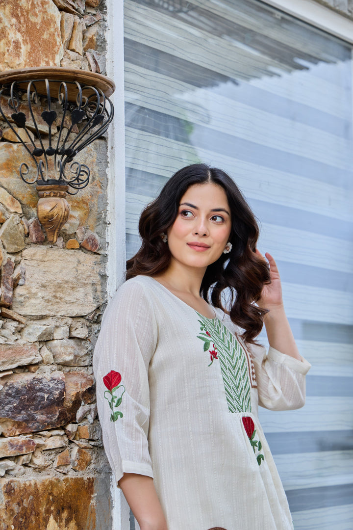 Tiara platinum embroidery co-ord set