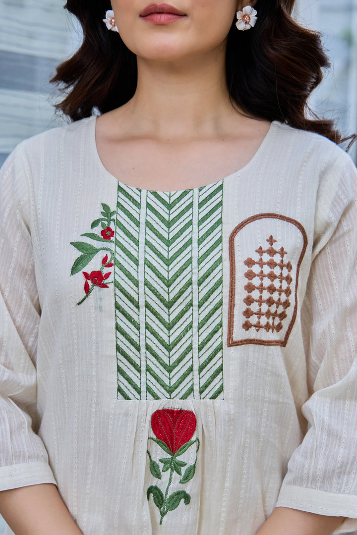 Tiara platinum embroidery co-ord set