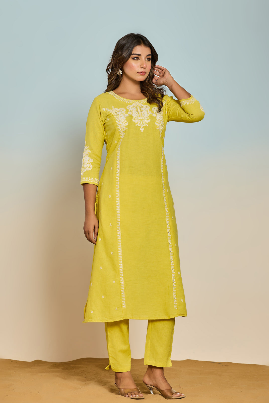 Rajhans parakeet Cotton Kurta pant set