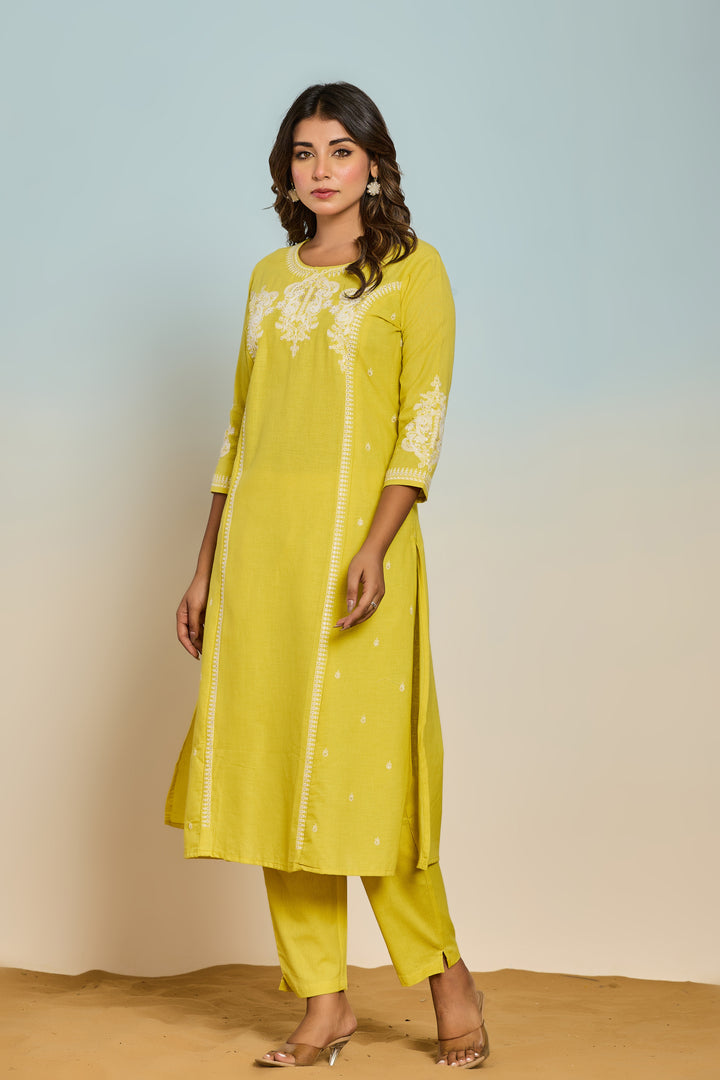 Rajhans parakeet Cotton Kurta pant set