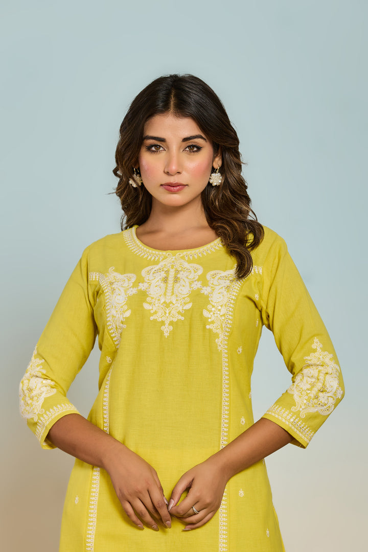 Rajhans parakeet Cotton Kurta pant set