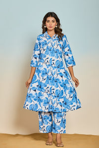 Elixir Azure linen kurta pant set