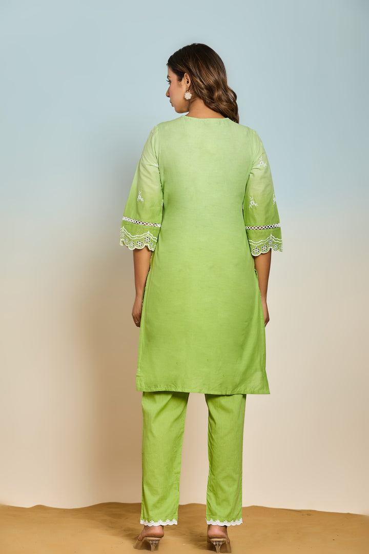 Anumeha Fern 2 Embroidered Cotton Co-ord Set