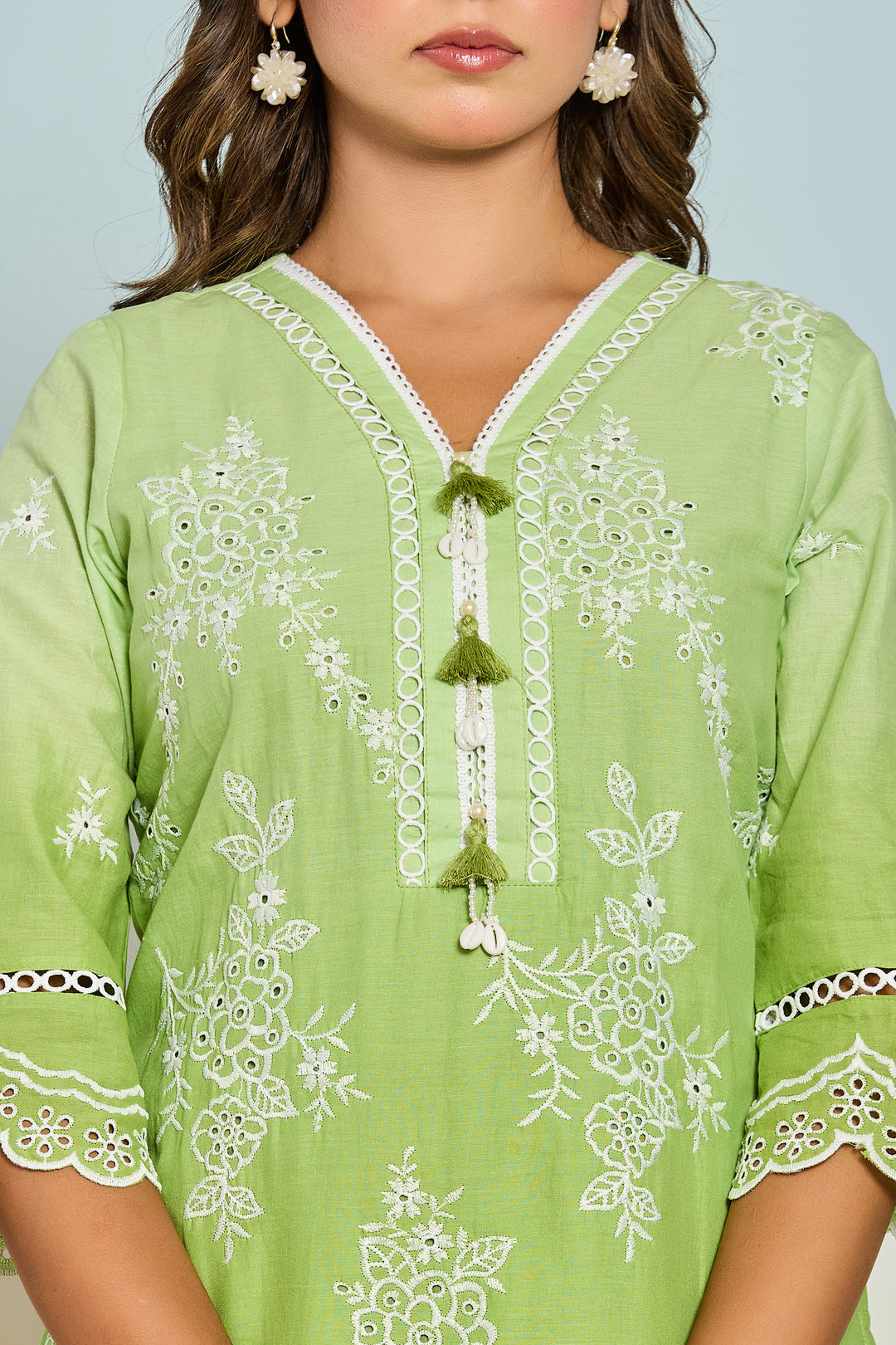 Anumeha Fern 2 Embroidered Cotton Co-ord Set