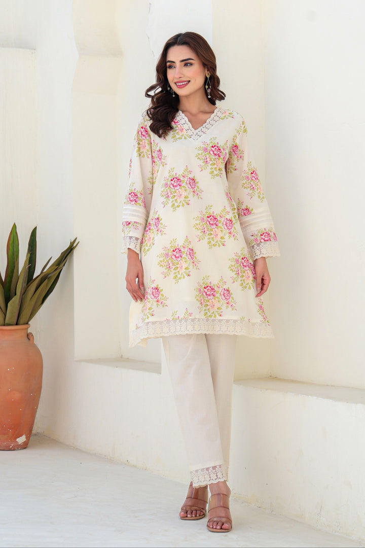 Tiara vanilla cotton co-ord set