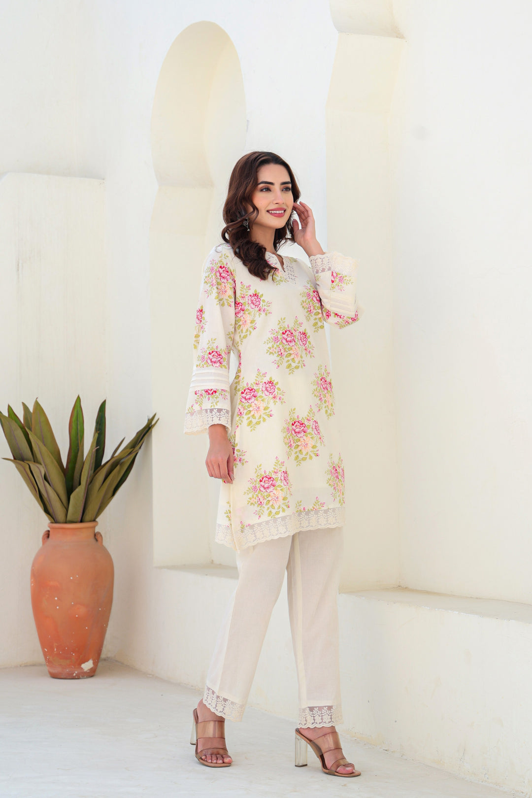 Tiara vanilla cotton co-ord set