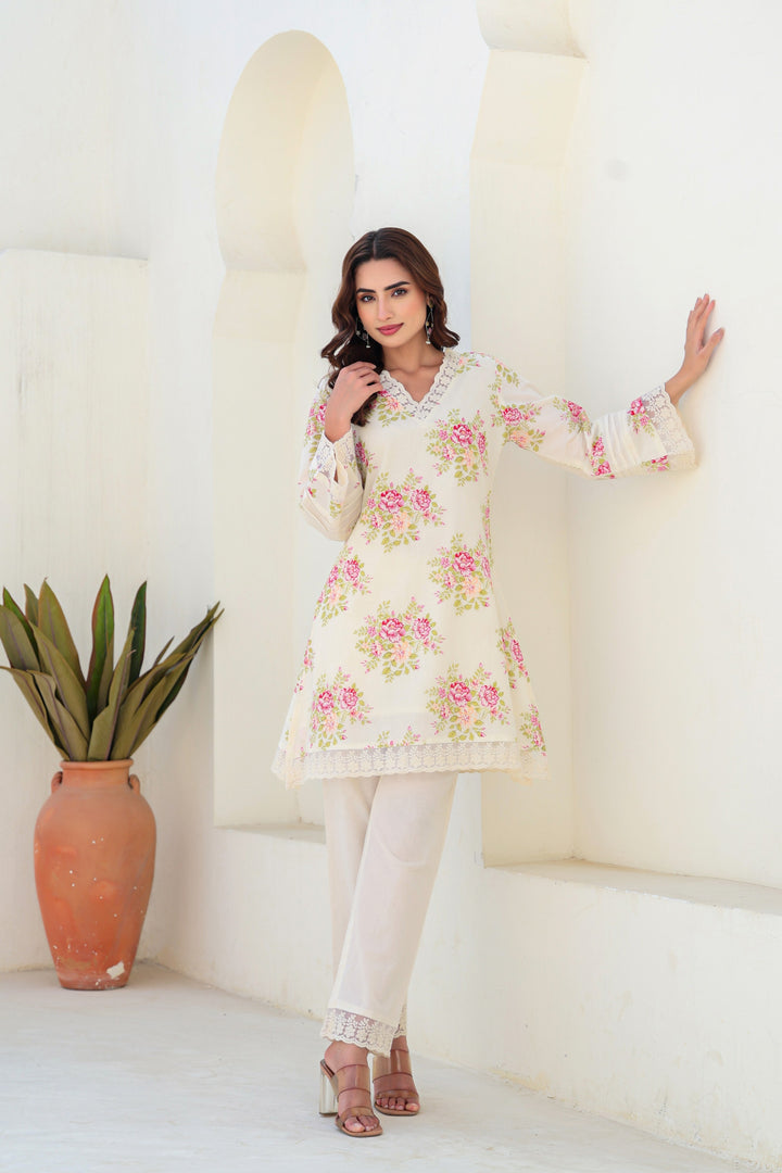 Tiara vanilla cotton co-ord set