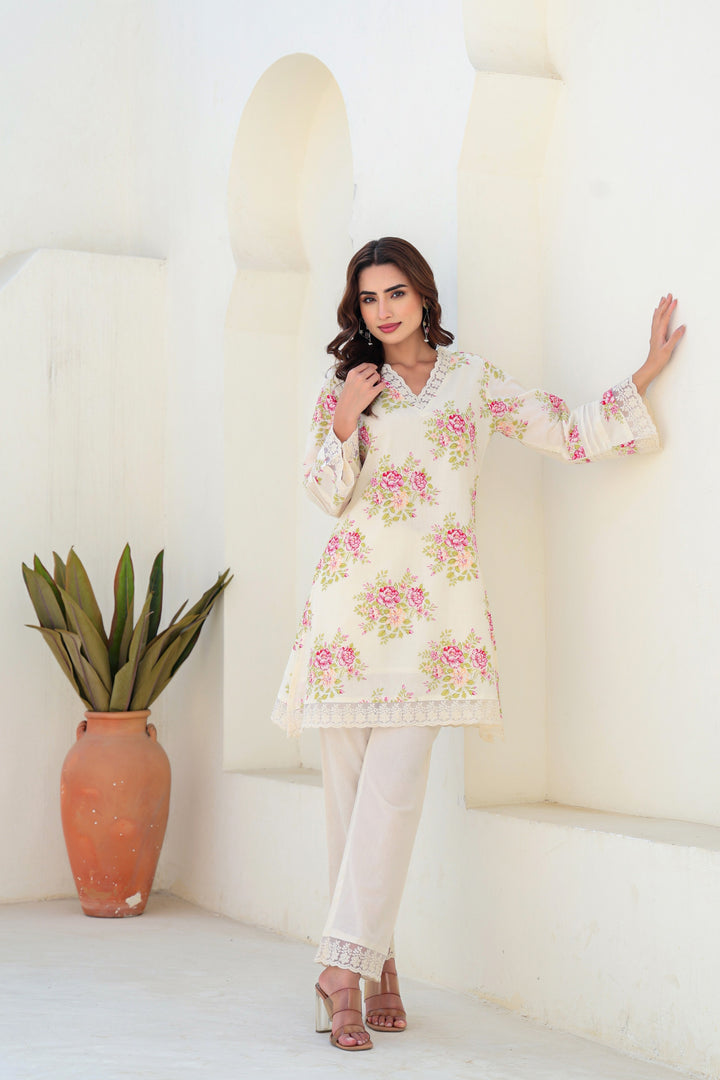 Tiara vanilla cotton co-ord set