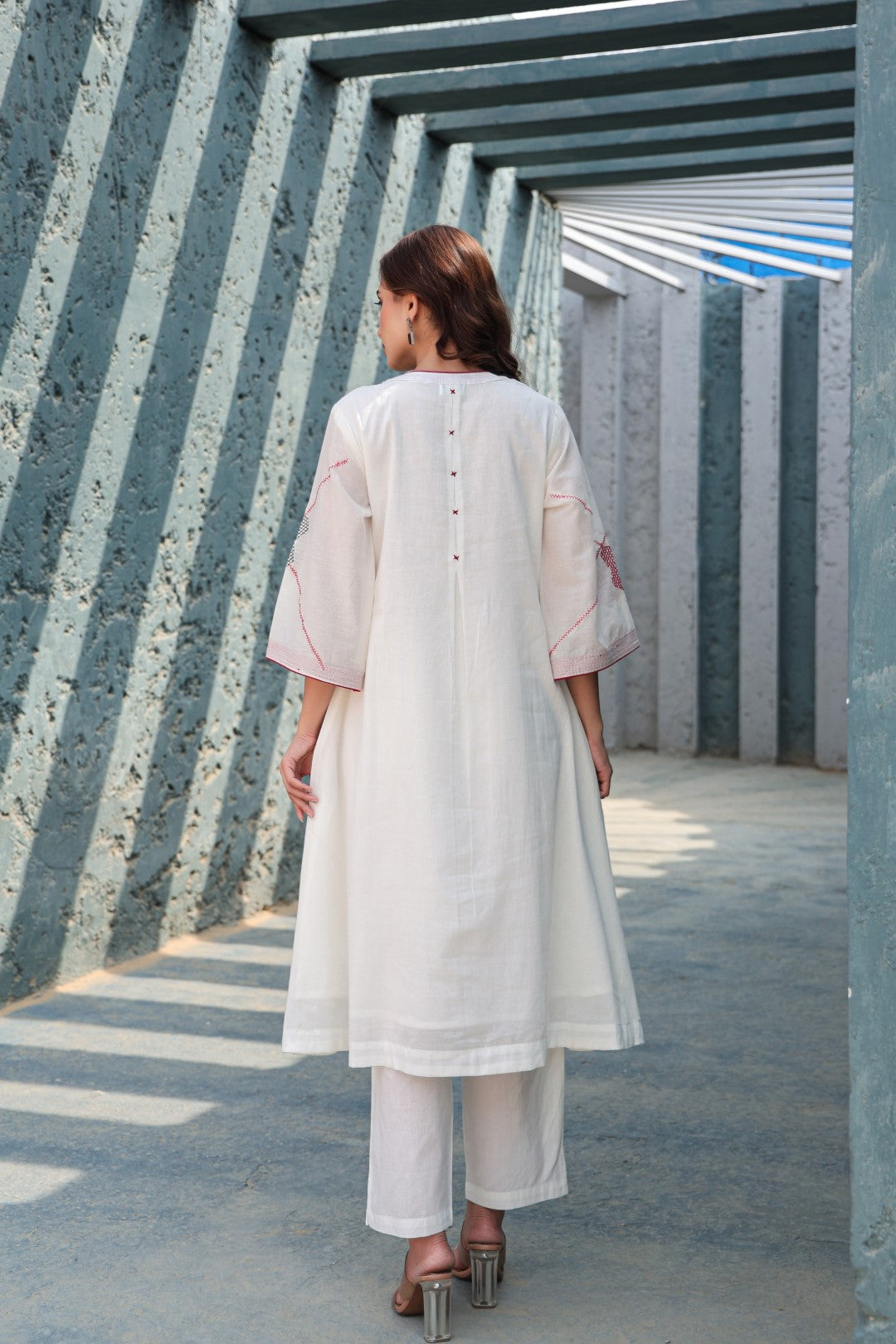 Akira Blanche Embroidery Cotton Kurta Pant Set