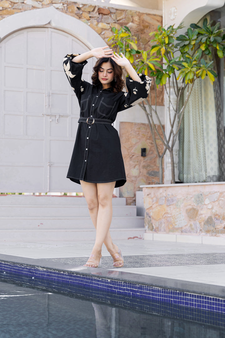 Akira Sapphire Cotton Dress