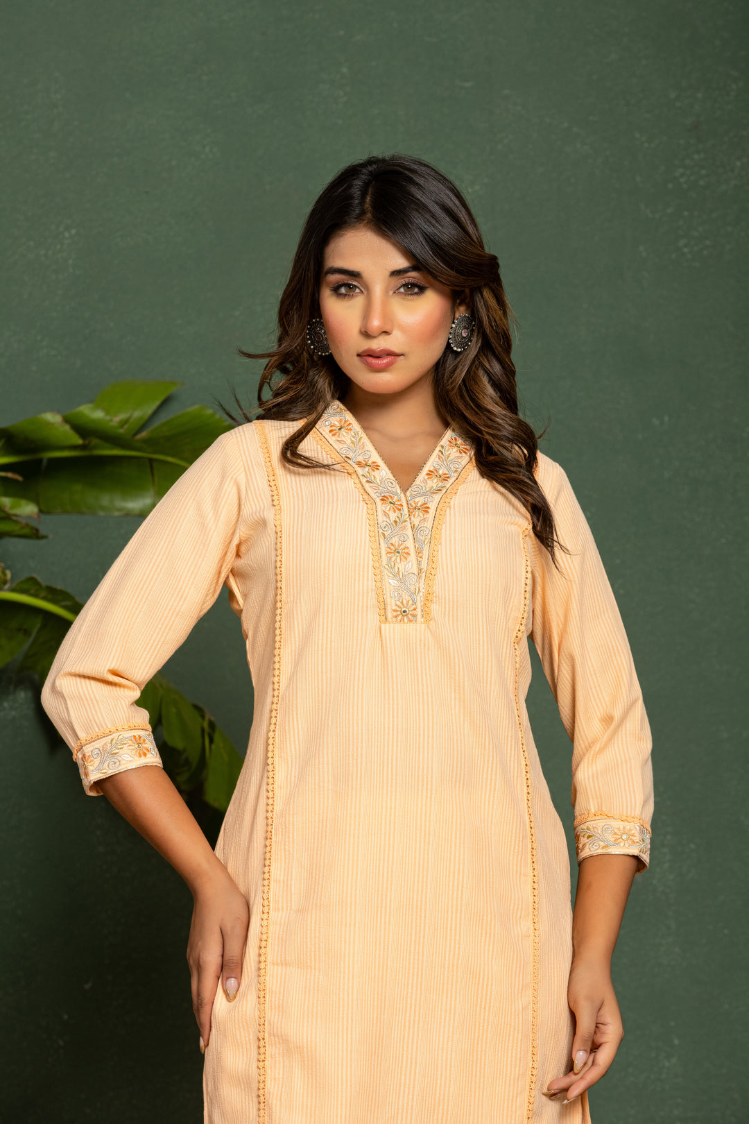 ITI CORAL COTTON KURTA PANT SET