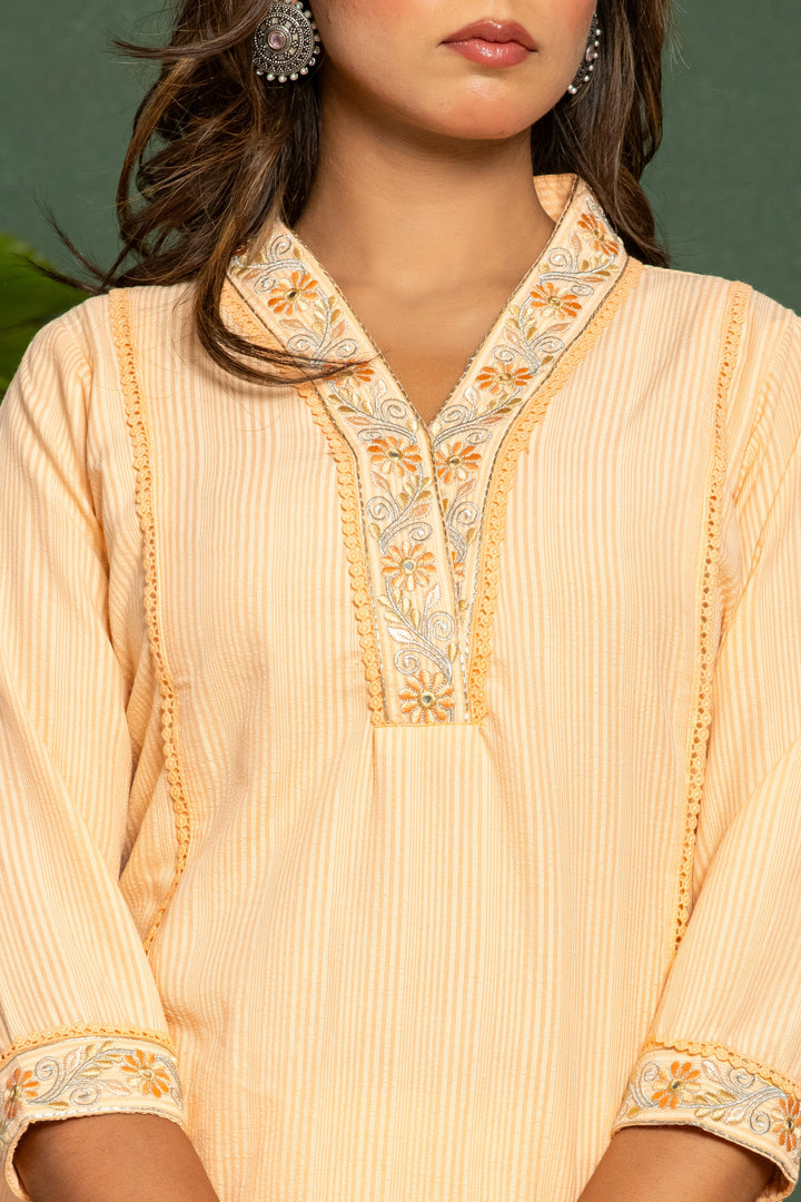 ITI CORAL COTTON KURTA PANT SET