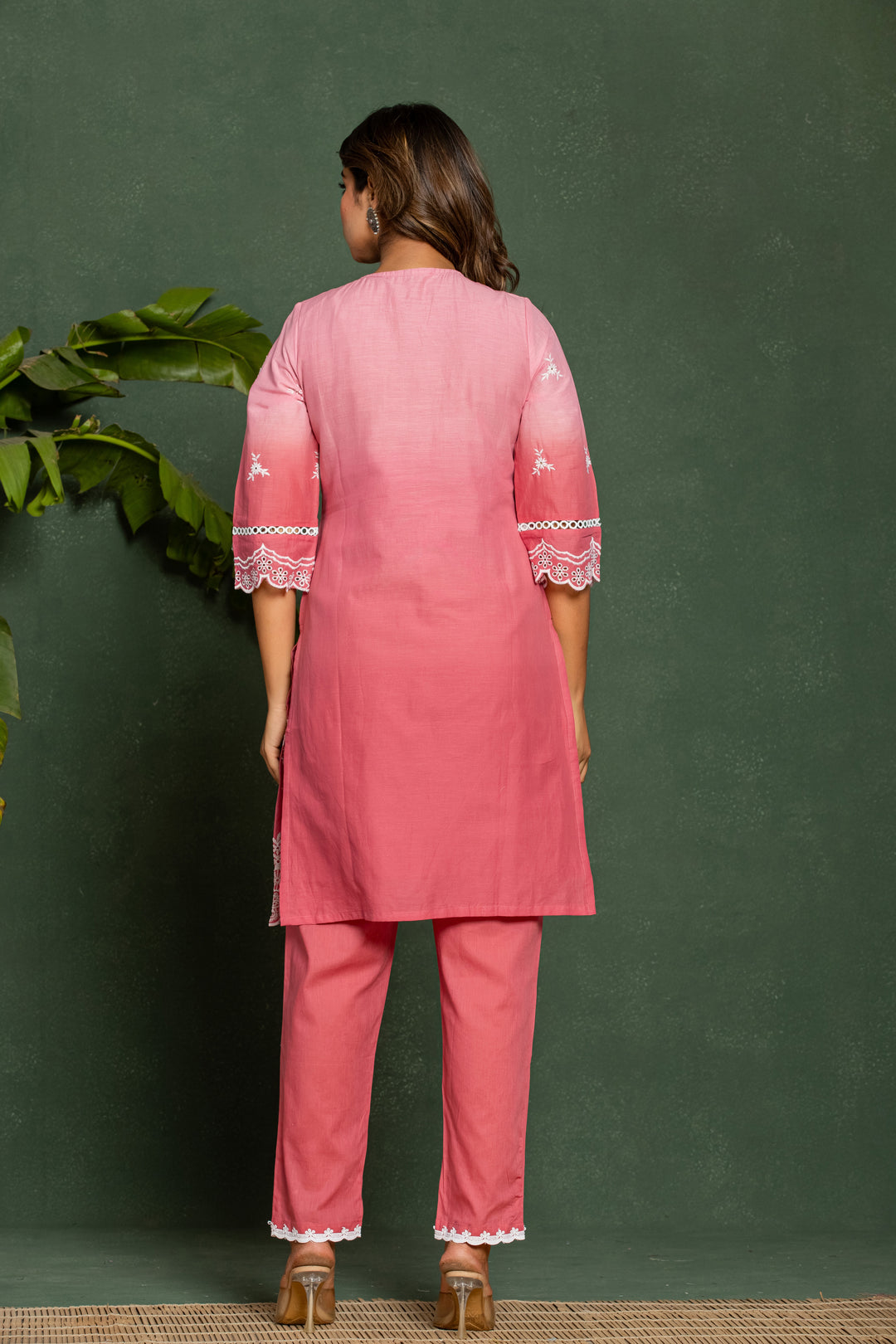 Anumeha Blush embroidered Cotton Co-ord Set