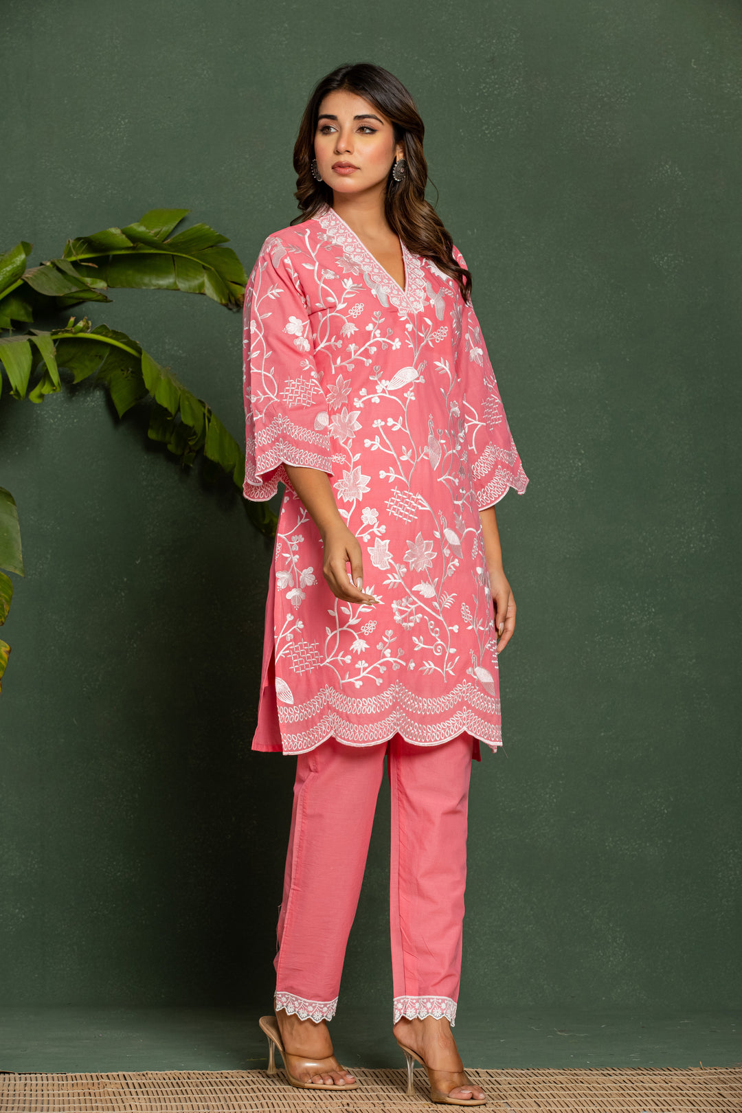 Lipika Blush Embroidered Cotton Co-ord set