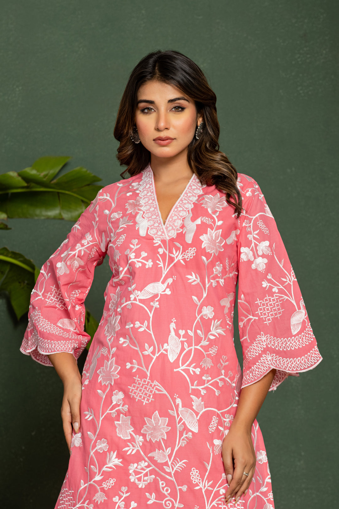 Lipika Blush Embroidered Cotton Co-ord set