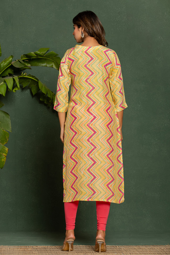 Palki Apricot Printed Work Kurta