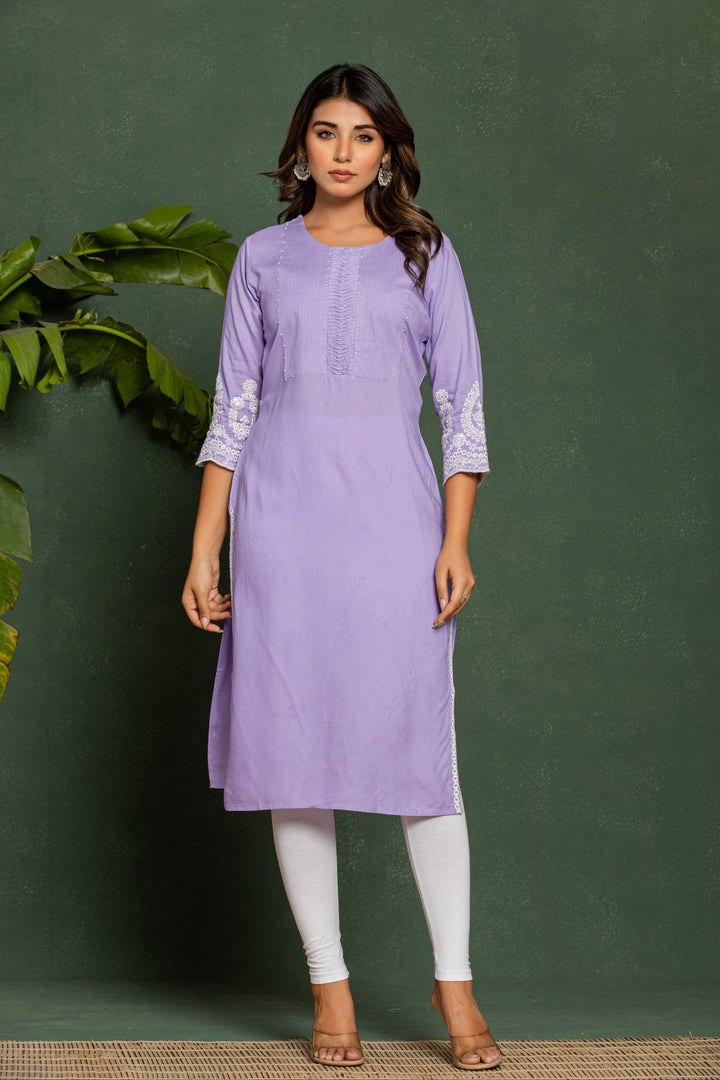 UMA LILAC COTTON KURTI