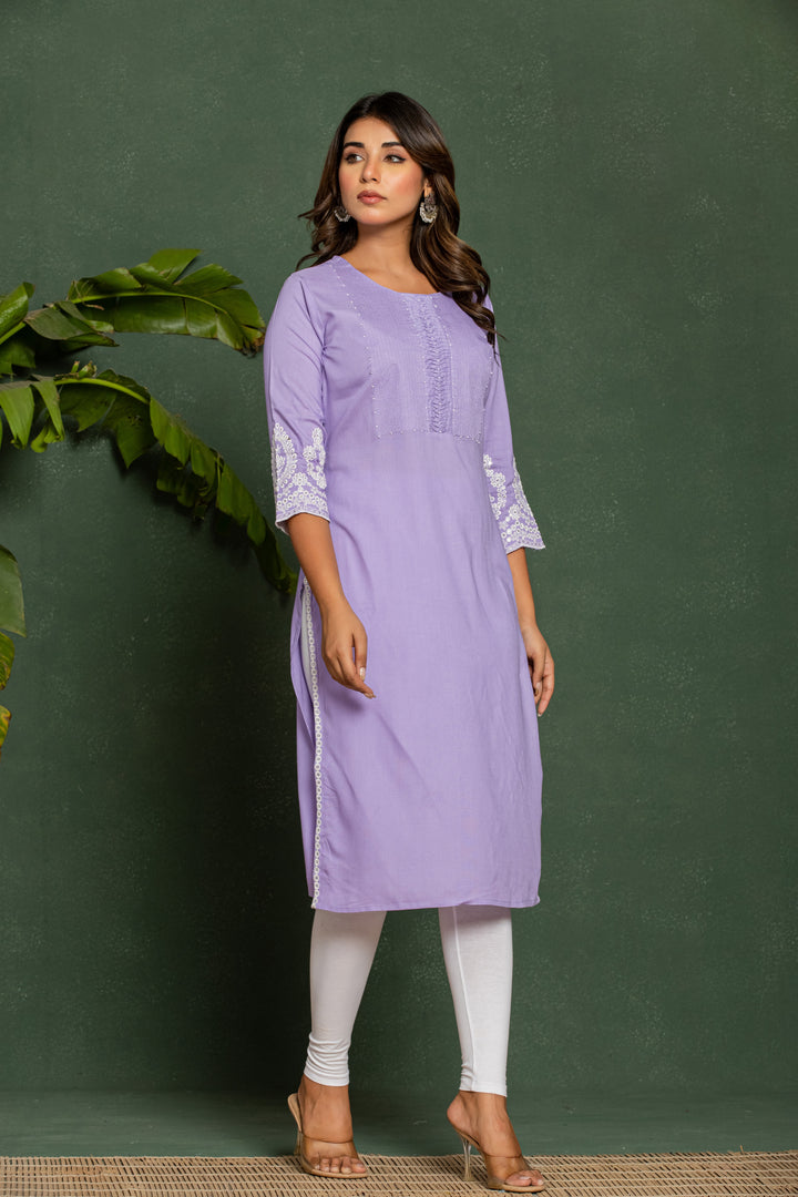 UMA LILAC COTTON KURTI