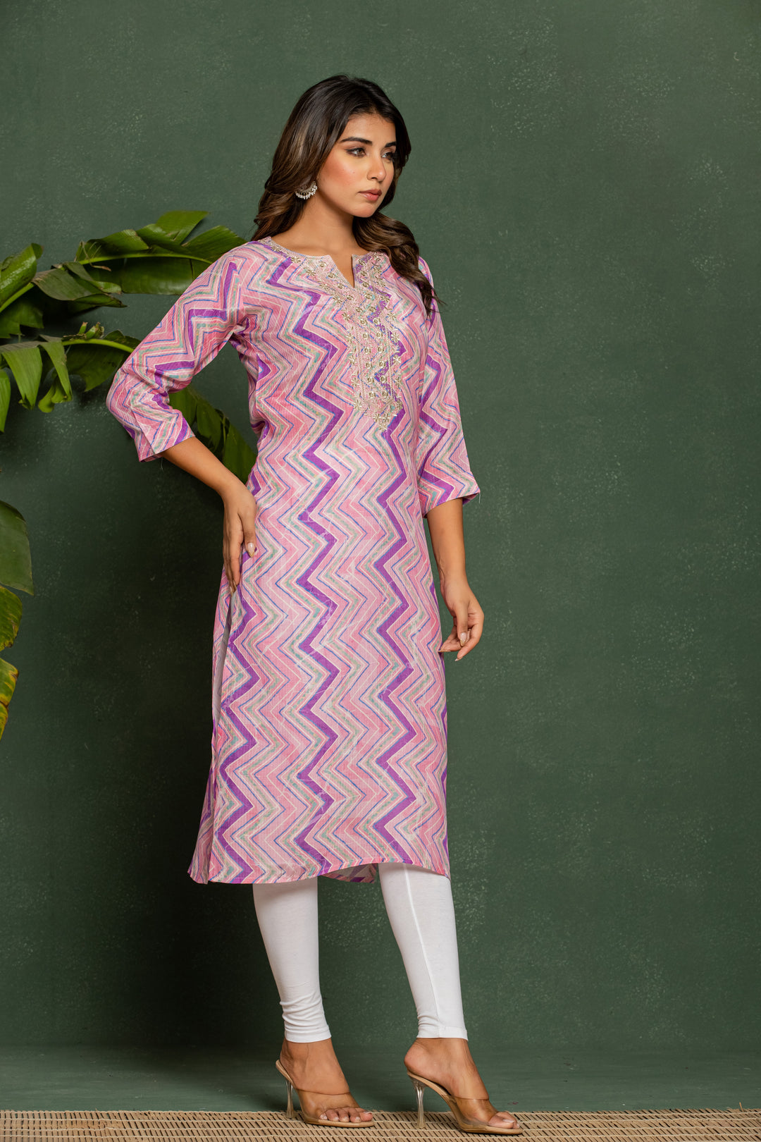 Palki Blush Printed Work Kurta