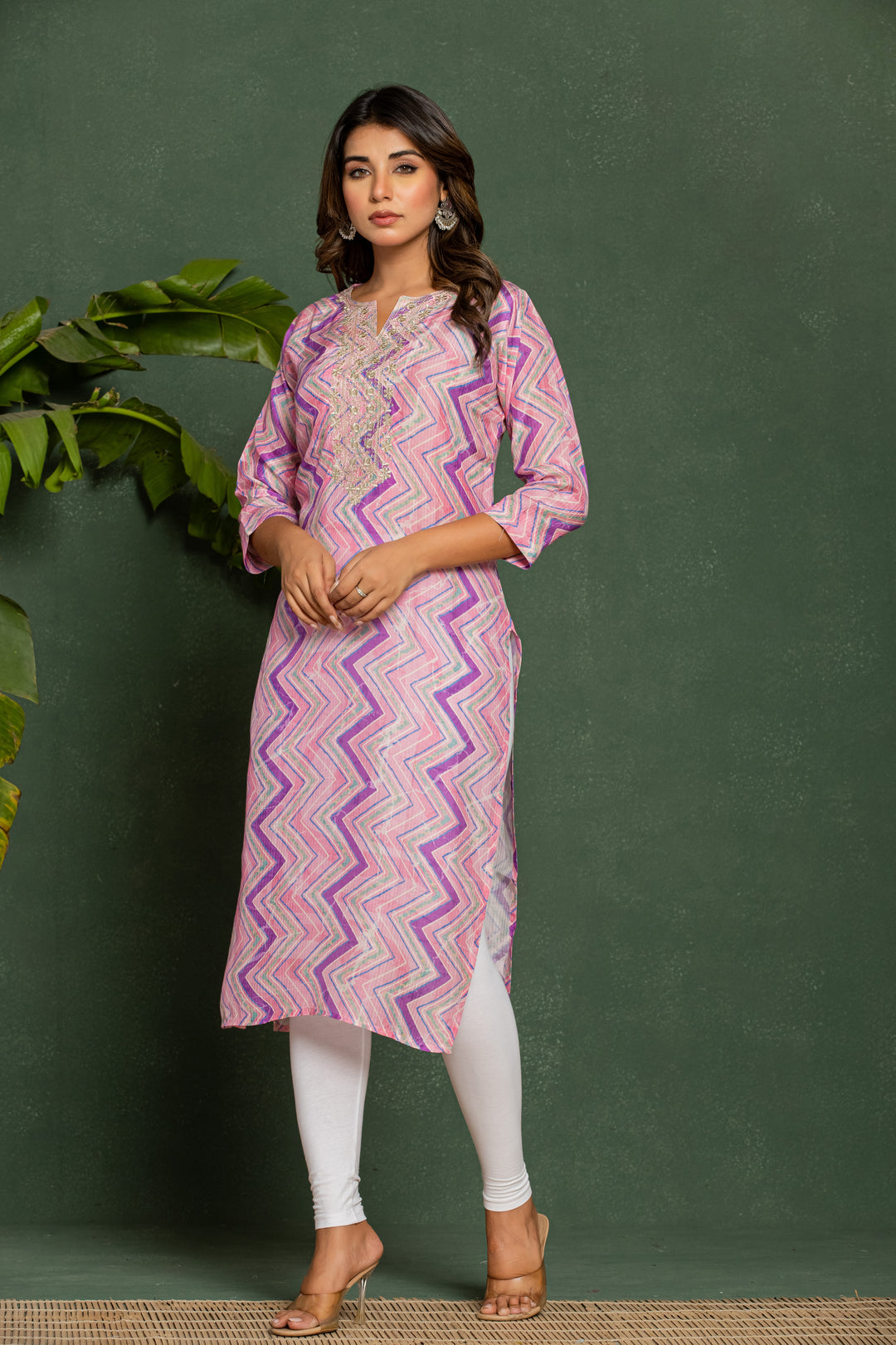 Palki Blush Printed Work Kurta