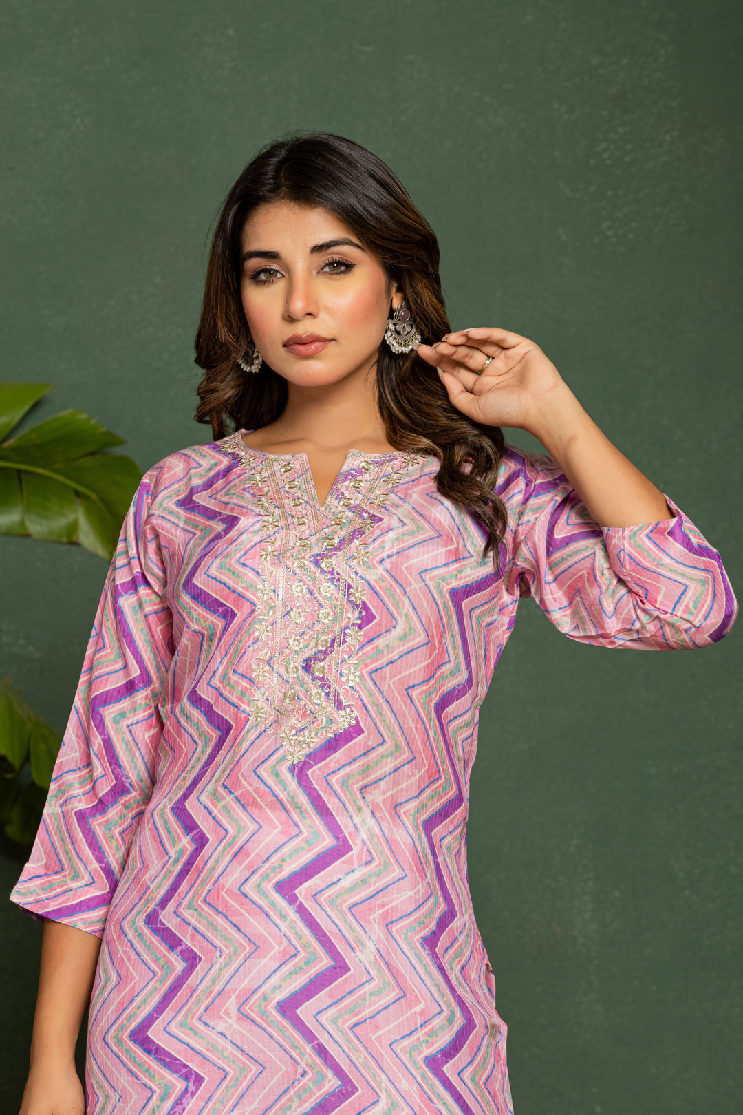 Palki Blush Printed Work Kurta