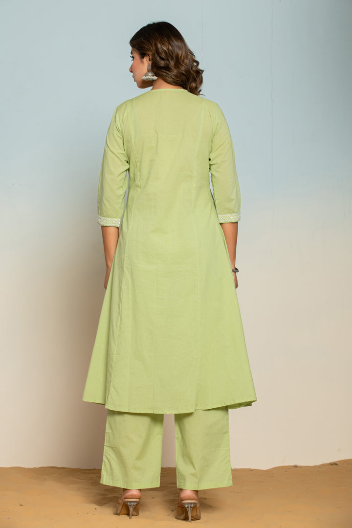 Neelam Mint Embroidered Suit Set