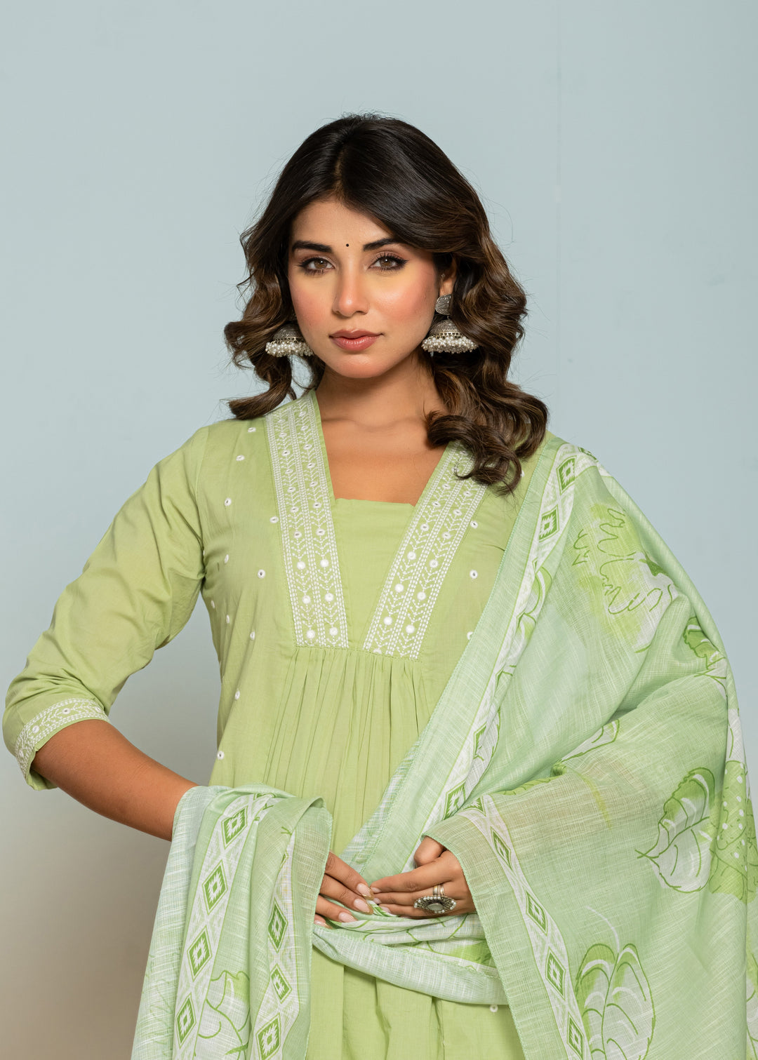 Neelam Mint Embroidered Suit Set