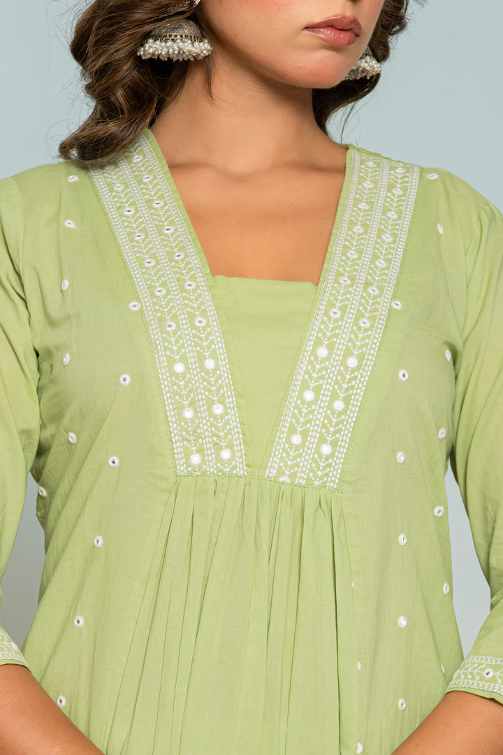 Neelam Mint Embroidered Suit Set