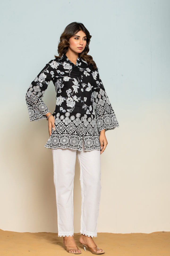 Shloka Onyx Schiffli Cotton Co-ord Set