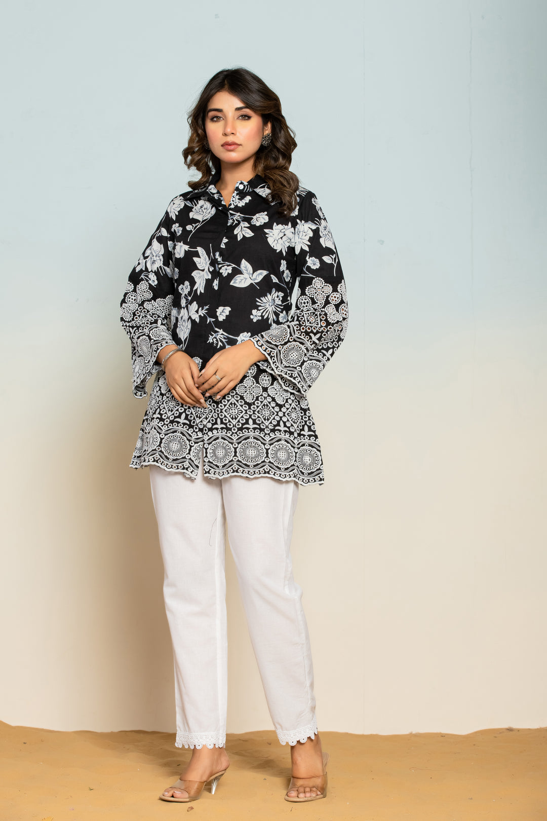 Shloka Onyx Schiffli Cotton Co-ord Set