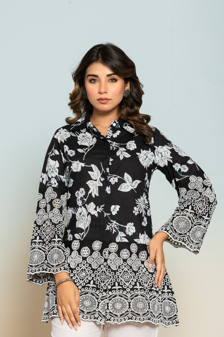 Shloka Onyx Schiffli Cotton Co-ord Set