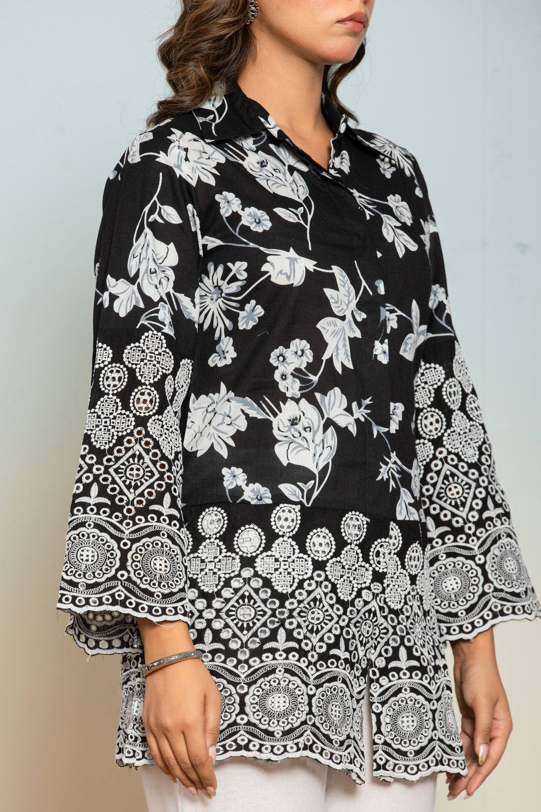 Shloka Onyx Schiffli Cotton Co-ord Set