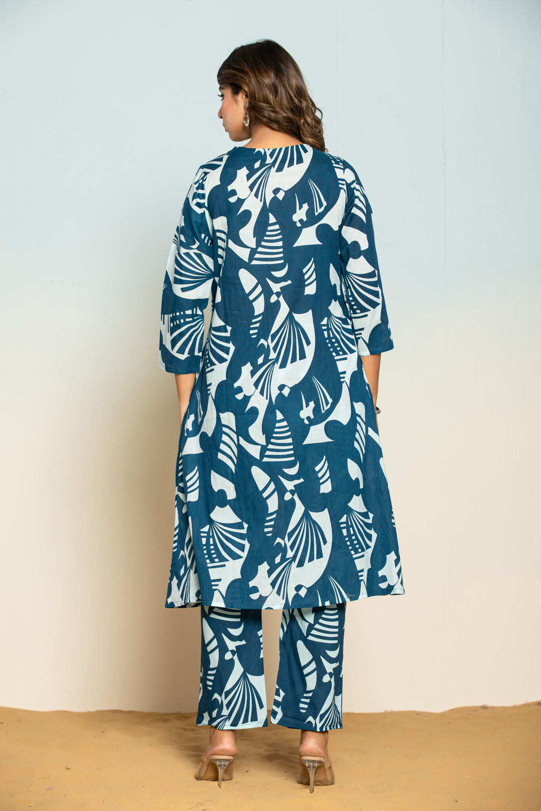 SASHA AZURE PRINTED KURTA PANT SET