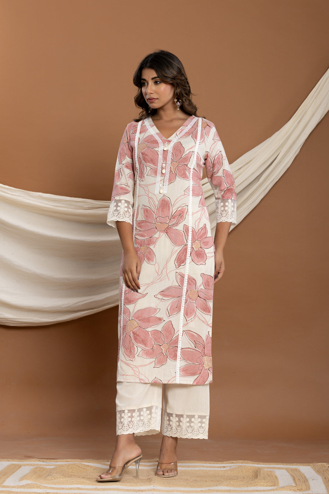 Hardik Rosy cotton kurta pant set