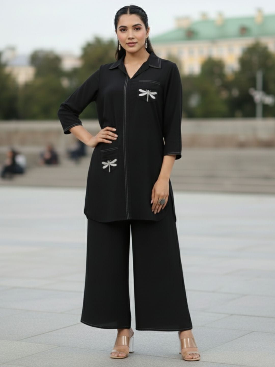 Jayti onyx Butterfly Cotton Co-ord Set