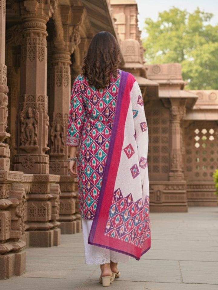 Aranya Ikat Print Premium Pure Cotton Suit Set