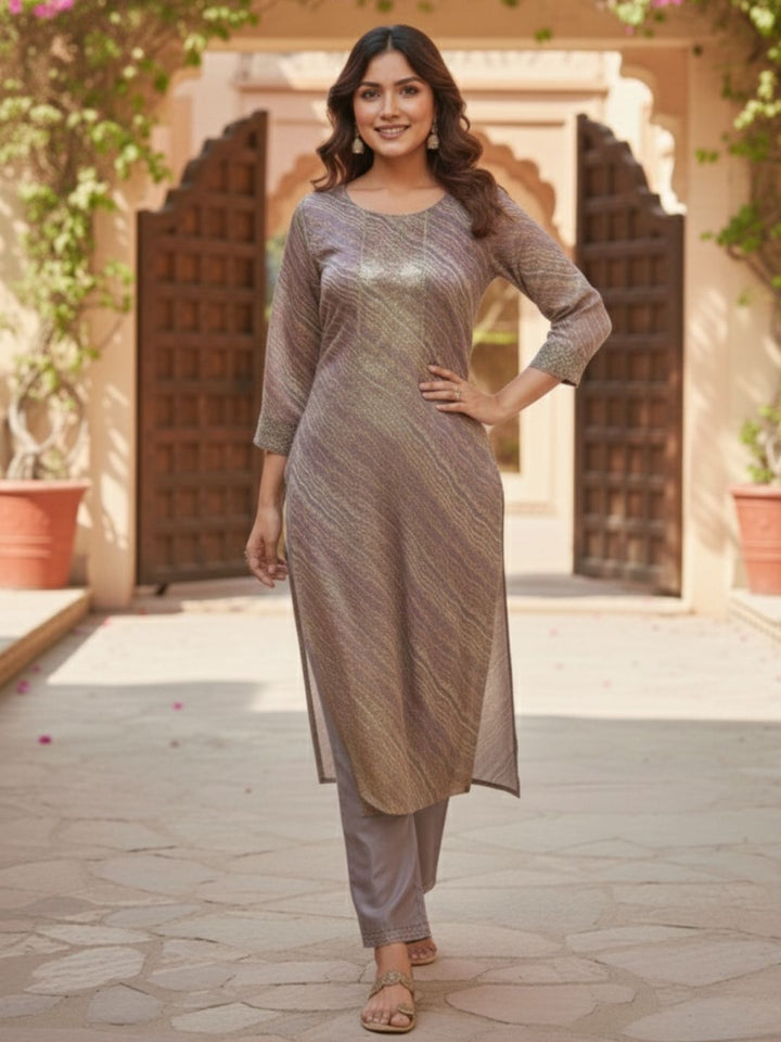 Malvika Plum Heavy Work Suit Set