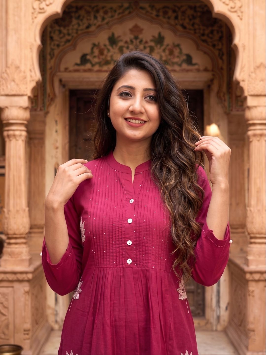 Nabha Rose Embroidered Kurta Pant Set