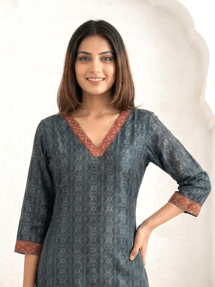 Katy Midnight Printed Suit Set