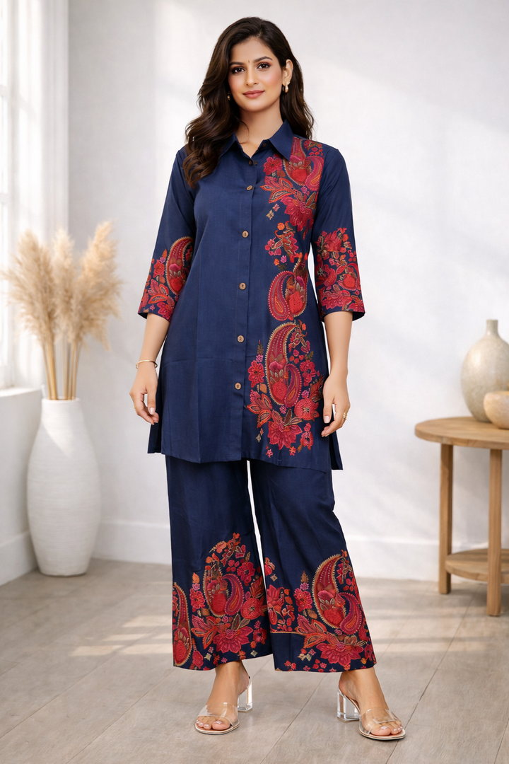 Reet Indigo Paisley Co-ord Set