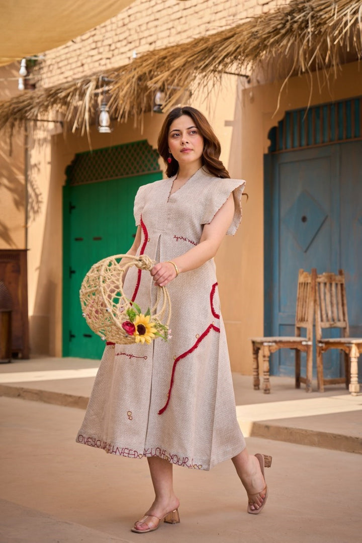 Tatva bisque cotton Dress